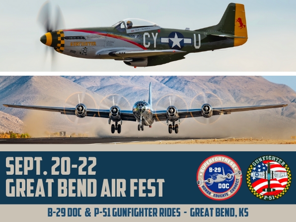 B-29 Doc and P-51 Gunfighter Join Forces in Great Bend, Kansas 13 B 29 Doc and P 51 Gunfighter Join Forces