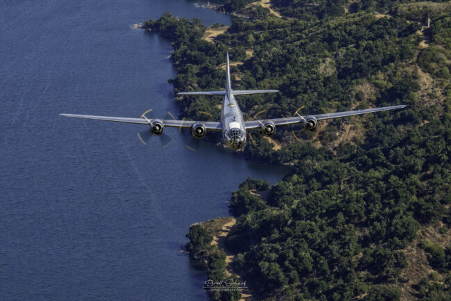 B-29 Doc History Restored Tour to Return to Oklahoma 10 B 29 Doc in flight in Camarillo CA. Photo by Brett Schauf www.brett .photo