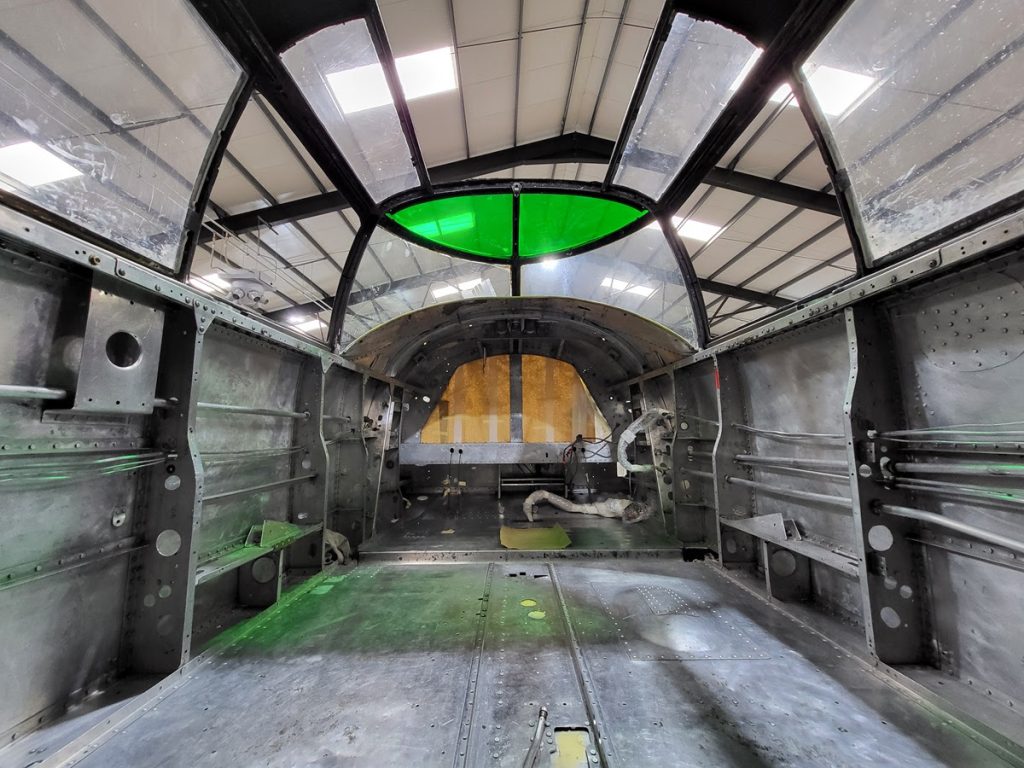 Avro Lancaster B.VII NX611 ‘Just Jane’ – Restoration Update 246 14 B25 cockpit paint stripped and cleaned ready for repaint