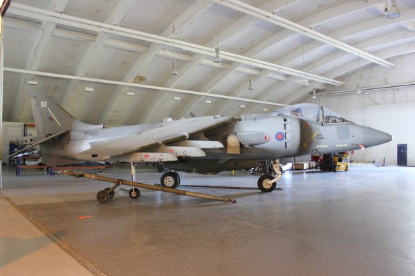 The Jets Of Sir James 11 The BAe Harrier GR.7 ZD462 that was on display at Dyson's UK headquarters at Malmesbury, Wiltshire has now been removed in to storage at C2 Aviation at Cotswold airport pending planning approval for their display at Malmesbury. (Image credit Geoff Jones)