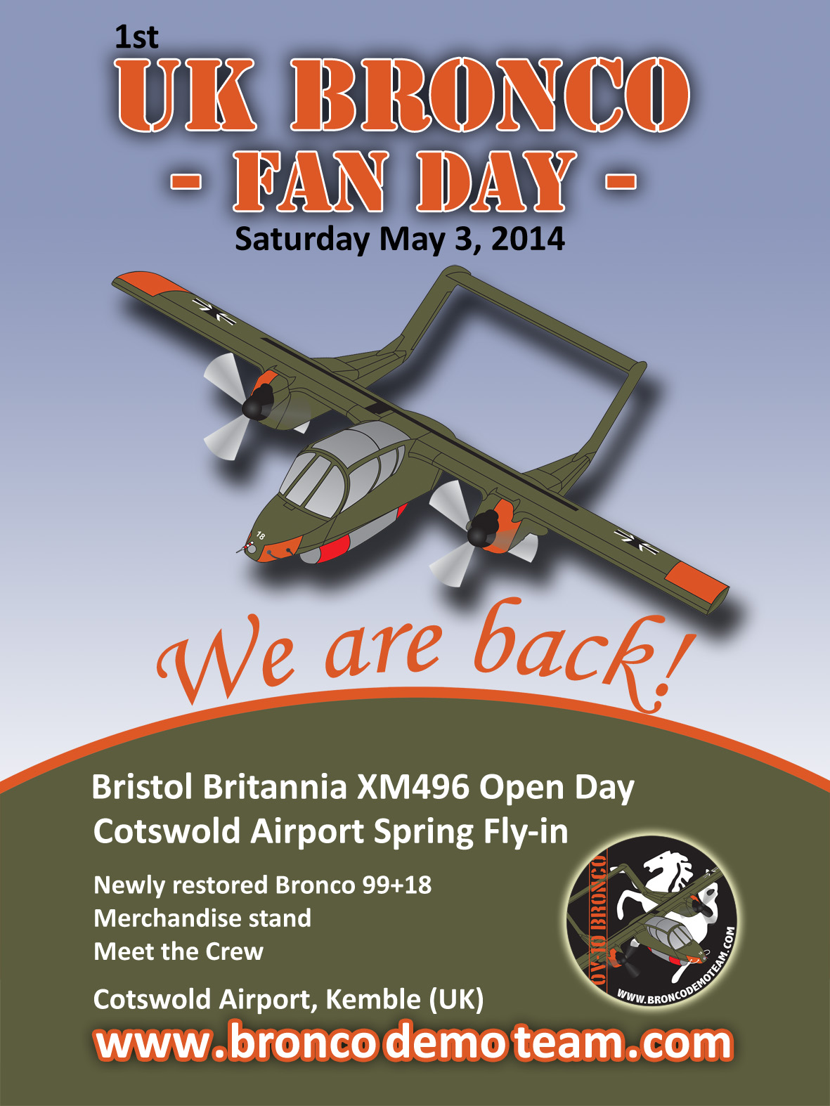 Bronco Demo Team UK Fan Day in May 11 BDT UK fan day
