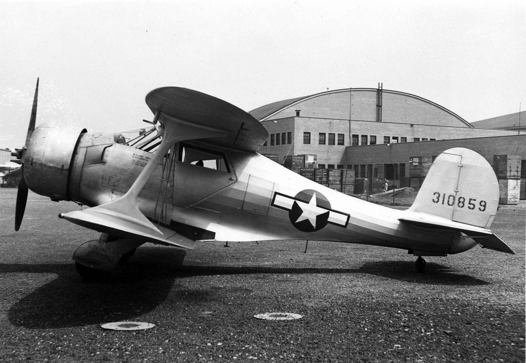 National Warplane Museum Receives D-Day Veteran Staggerwing 12 Beechcraft UC 43 43 10859 side view