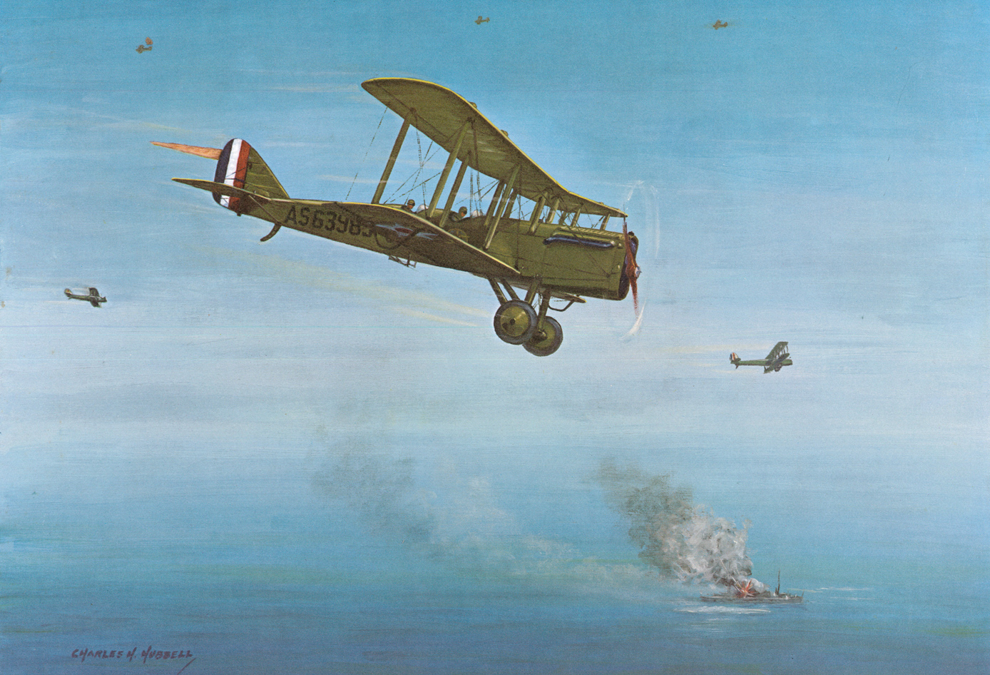 Strategic Air & Space Museum Opening Two New Exhibits 11 A Charles Hubbell painting of Billy Mitchell's famous moment sinking the German war prize battleships in a demonstration of Strategic Air Power... a heroic act for which he was court martialled! (image via SAC Museum)