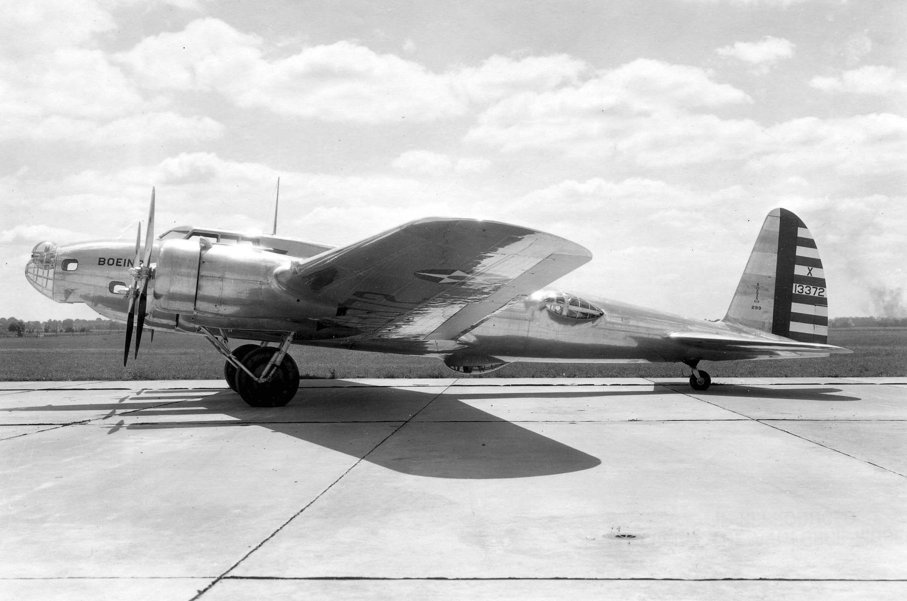 Today in Aviation History: First Flight of the Boeing Model 299 (XB-17) 11 Boeing Model 299 X13372 designated XB 17 at Wright Field Ohio 1935. U.S. Air Force