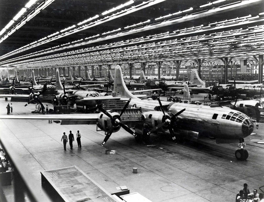 Today in Aviation History: USAF Begins to Retire the B-29 Superfortress 11 Boeing Whichata B 29 Assembly Line 1944