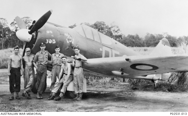 Australia’s Centenary Squadrons – A Celebration of 100 Years Defending The Country 22 A CAC Boomerang fighter and ground crew of No. 4 Squadron in New Guinea during October, 1943. (photo via Wikipedia)