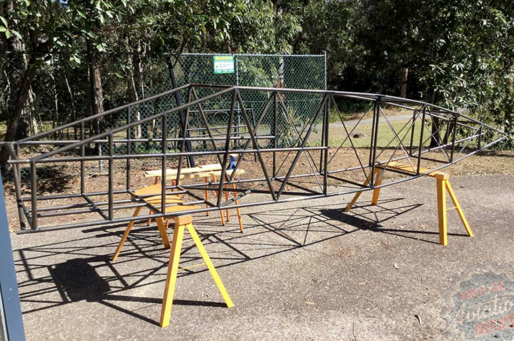 Replica Bristol F.2B Coming Together at Hunter Fighter Collection 10 Bristol F2.B Fighter fuselage donated by Phillip Cooper Qld
