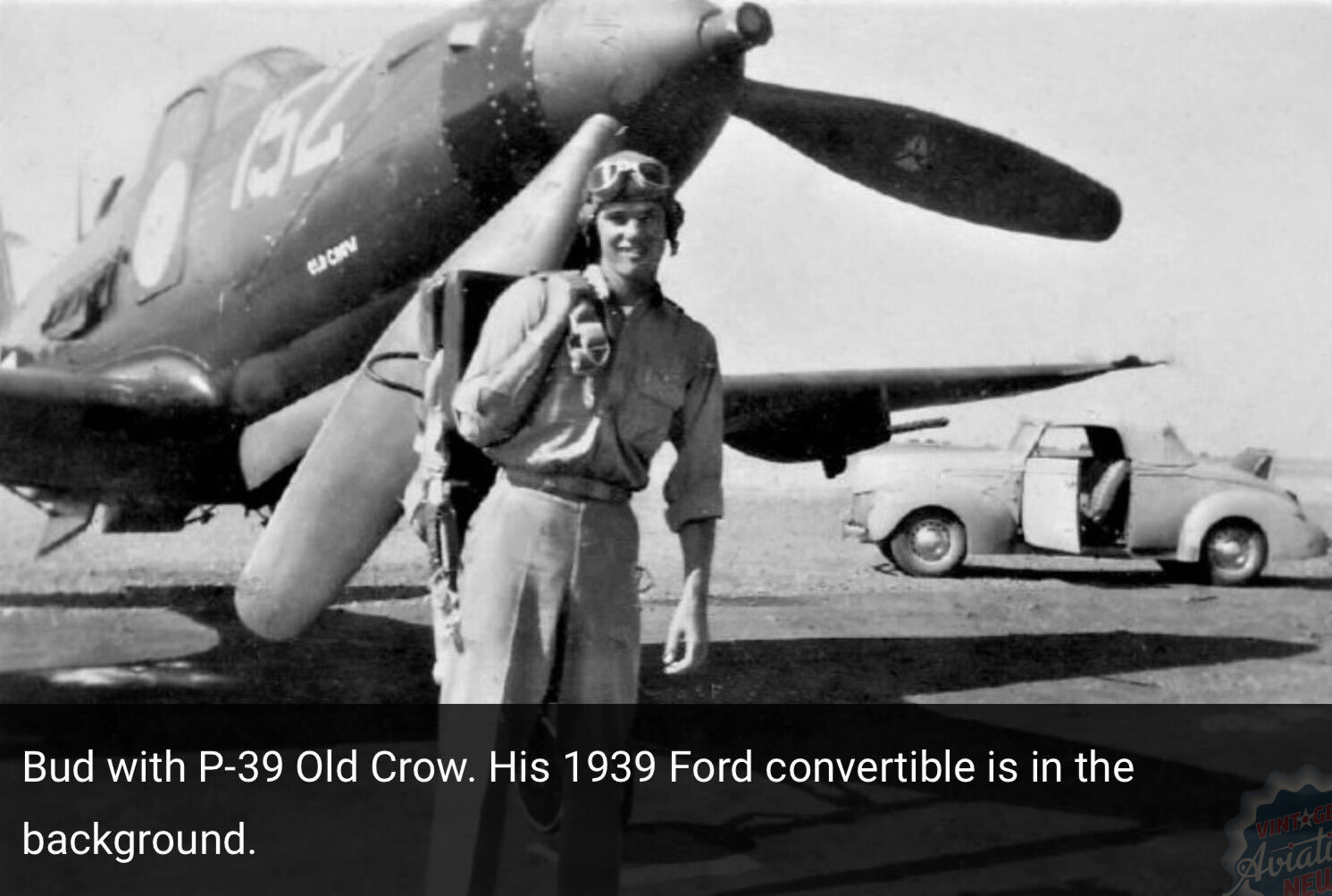 CAF CenTex Wing to Unveil New P-39 Livery Honoring WWII Ace Bud Anderson 11 Bud Anderson and P 39 Old corw