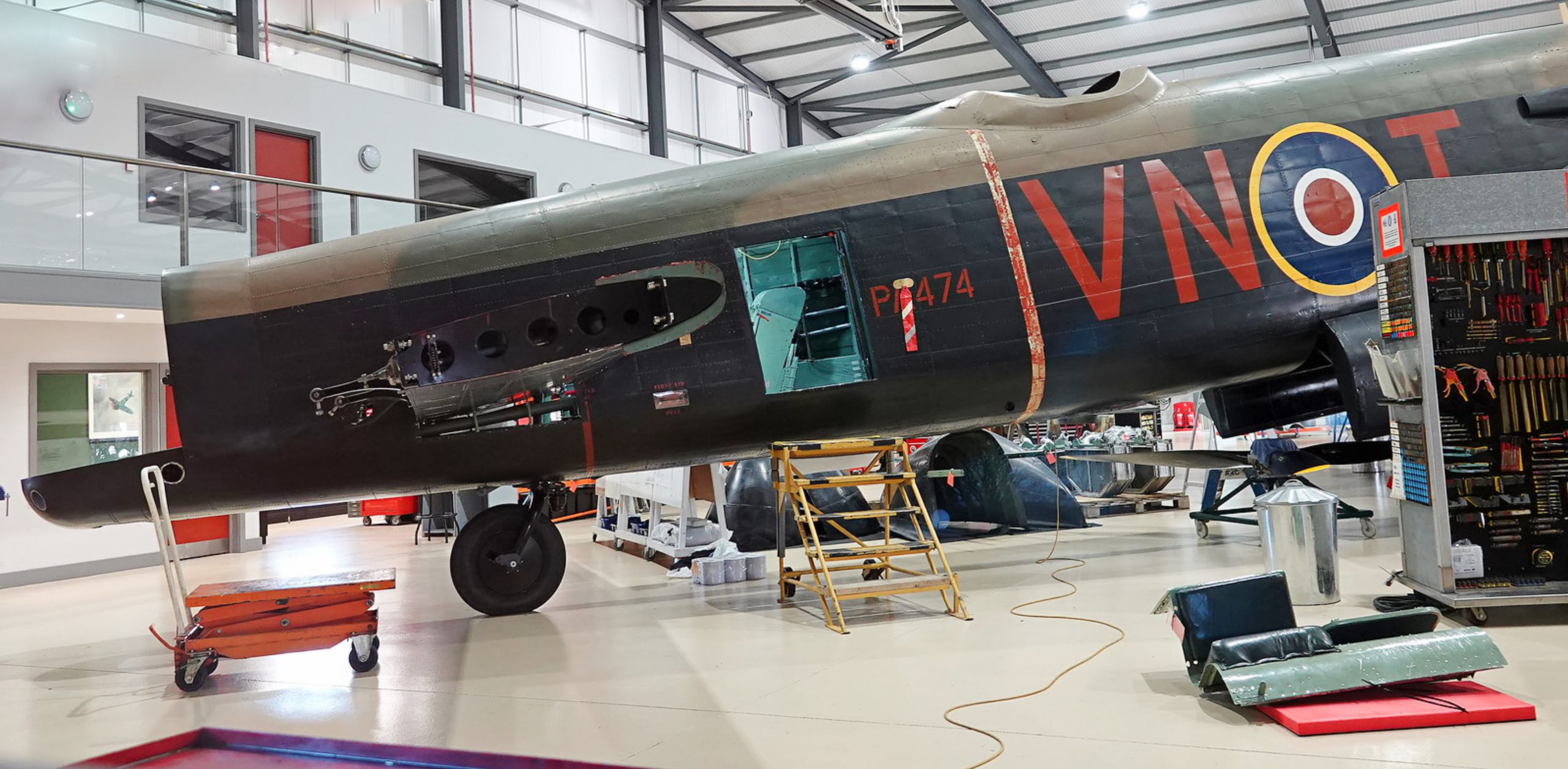 RAF Battle of Britain Memorial Flight Lancaster PA474 ‘Major’ Maintenance Update 12 By 28th November the Lancasters fins had been removed. Photo David Whitworth scaled