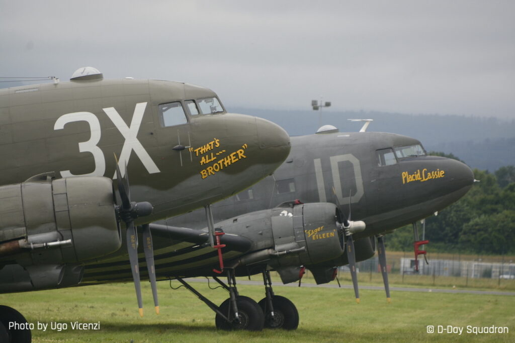 D-Day Squadron and U.S. Army Garrison Wiesbaden Commemorated 75th Anniversary of The Berlin Airlift 41 C 47 Placid LAssie and Thats All Brother Wiesbaden DC3 Berlin Airlift 41 copy