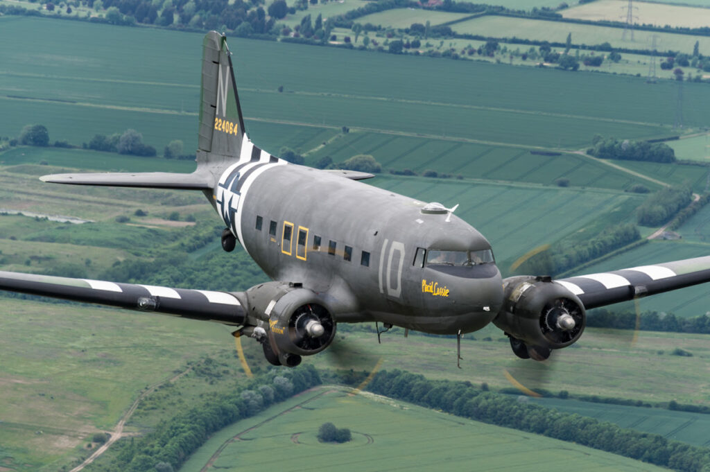 D-Day 80 Heroes Remembered Photography Events 13 C 47 Placid Lassie air to air