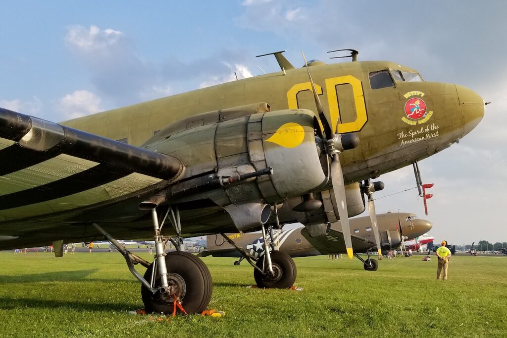 “Turning the Tide – 1944” 80-year Commemoration at EAA AirVenture Oshkosh 2024 12 C 47 Static Display Close up ByAlSauer