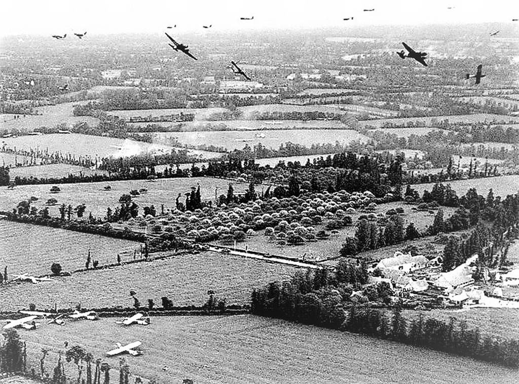 A VETERAN’S STORY: Flying Fabric and Piloting Plywood 11 C-47 releasing gliders over Normandy. (Photo via Pete Mecca)