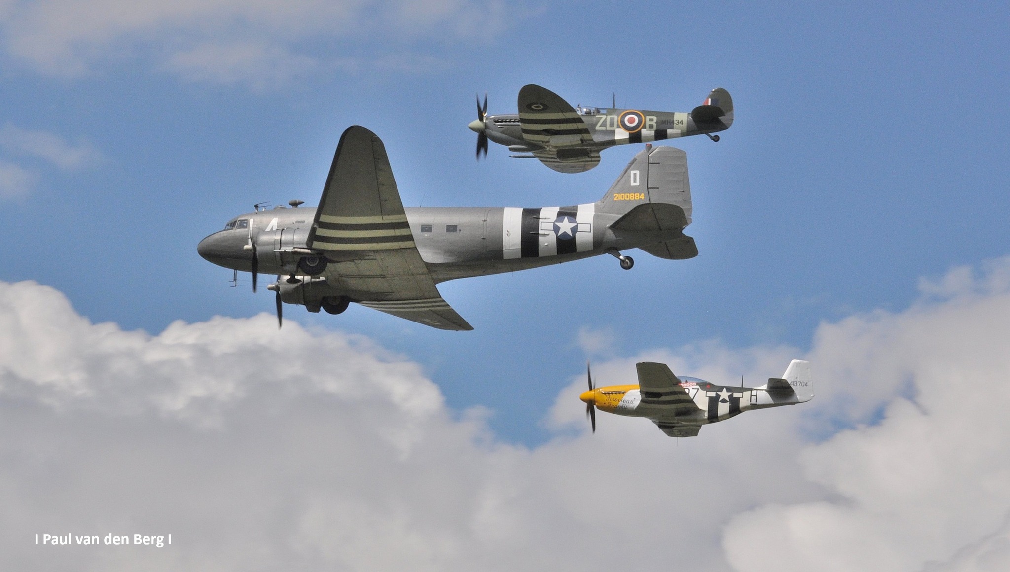 America-Bound Movie Star: Historic C-47 “Mayfly” Changes Hands After Decades in Britain 10 C 47 serial 42 100884 G DAKS Duxford with Spitfire