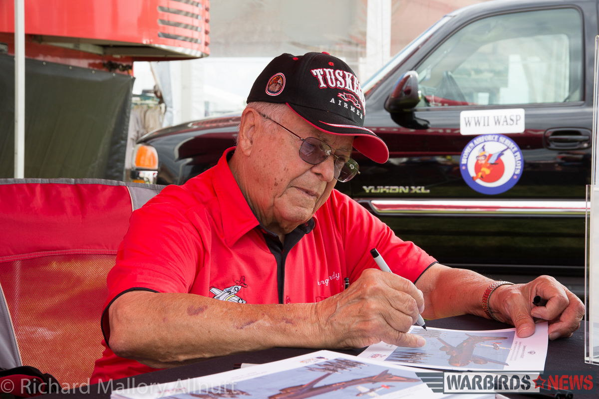 EAA AirVenture Oshkosh 2016 Photos, Final Facts and Figures 12 A combat veteran of three separate wars, Tuskegee Airman, Col. George Hardy was in attendance with his host, the CAF Red Tail Squadron. Not only did he fly Mustangs over Europe during WWII, but B-29s during the early days of Korea, and AC-119 gun ships in Viet Nam. His bright spirit and and spryness belie his 91 years, and he is a gentleman in every sense of the word. (photo by Richard Mallory Allnutt)