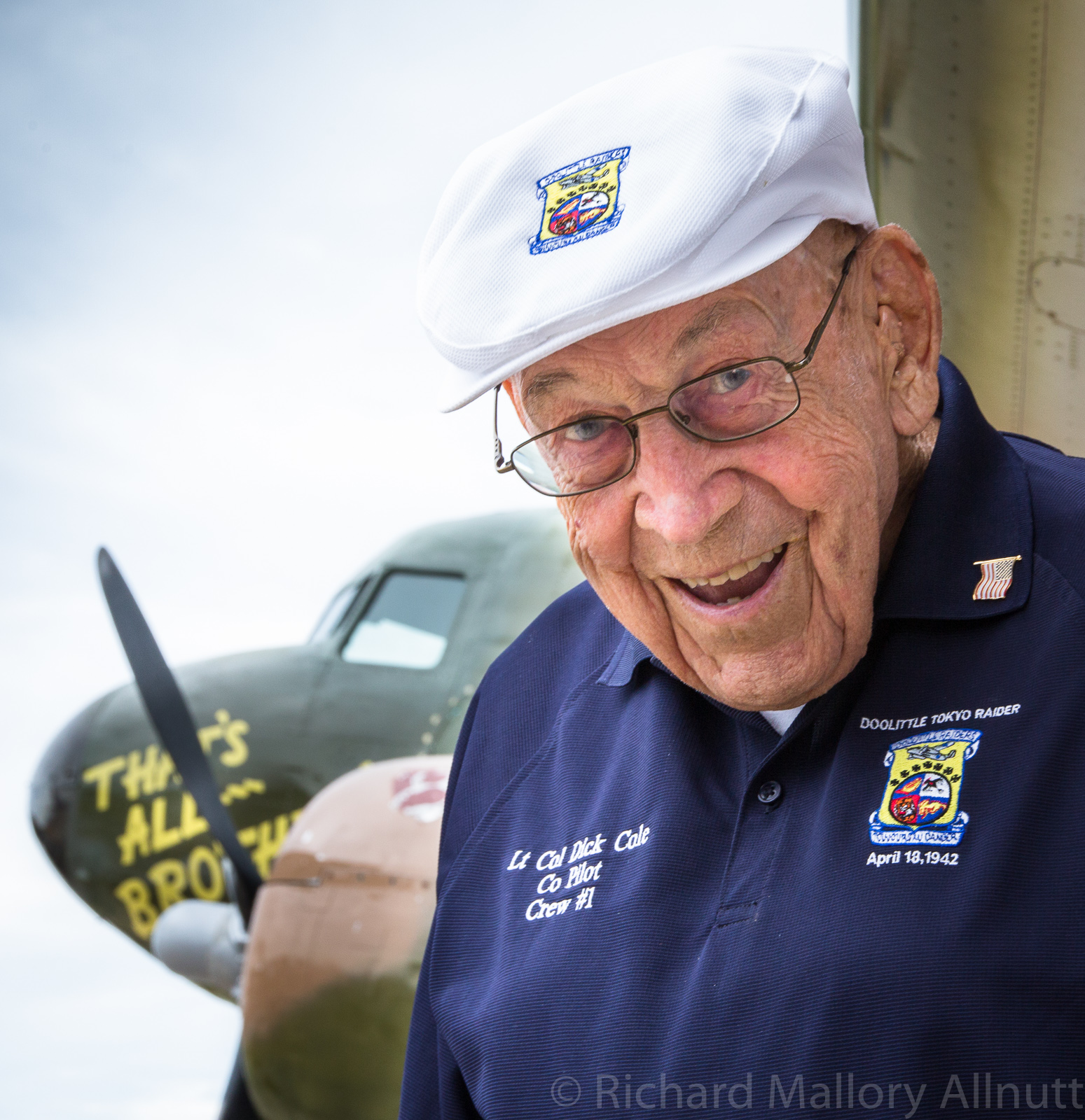 Final Lineup Announced for 2017 Wings Over Houston Airshow 15 Lt.Col. Dick Cole (seen here at Oshkosh last year) will be present for the Doolittle Raid tribute at Wings Over Houston. Dick Cole is the last surviving crew member from the famous April, 1942 raid on Japan, and is 102 years old! You can meet the famous co-pilot of Jimmy Doolittle's bomber in the Legends and Heroes Tent. (photo by Richard Mallory Allnutt)