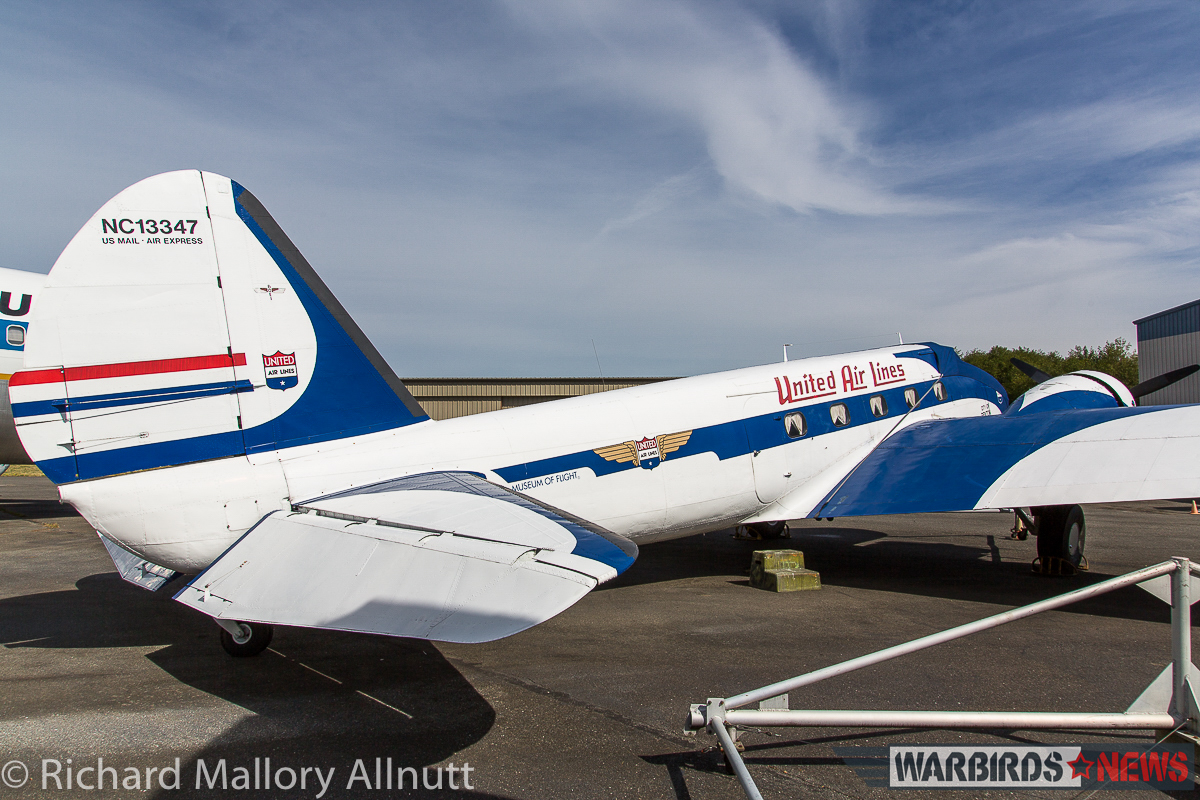 Last Ever Boeing 247D Flight Took Place Today! 14 The Museum of Flight's Boeing 247D seen here in here old United Airlines livery at Paine Field in August, 2015. (photo by Richard Mallory Allnutt)
