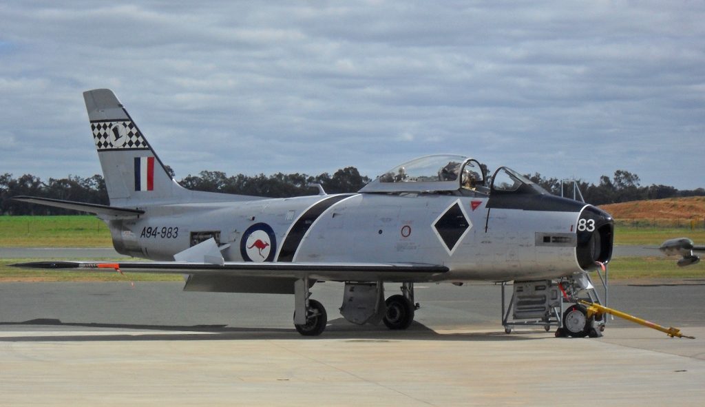 RAAF Re-Establishes No. 100 Squadron as Air Force Heritage Squadron 11 CAC Sabre Mk.32 A94 983