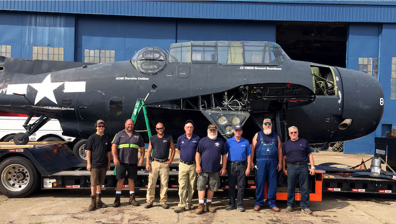 CAF Airbase Arizona Acquired a Grumman TBM-3E Avenger 11 CAF Airbase Arizona Acquired a Grumman TBM-3E Avenger_On trailer in RI copy