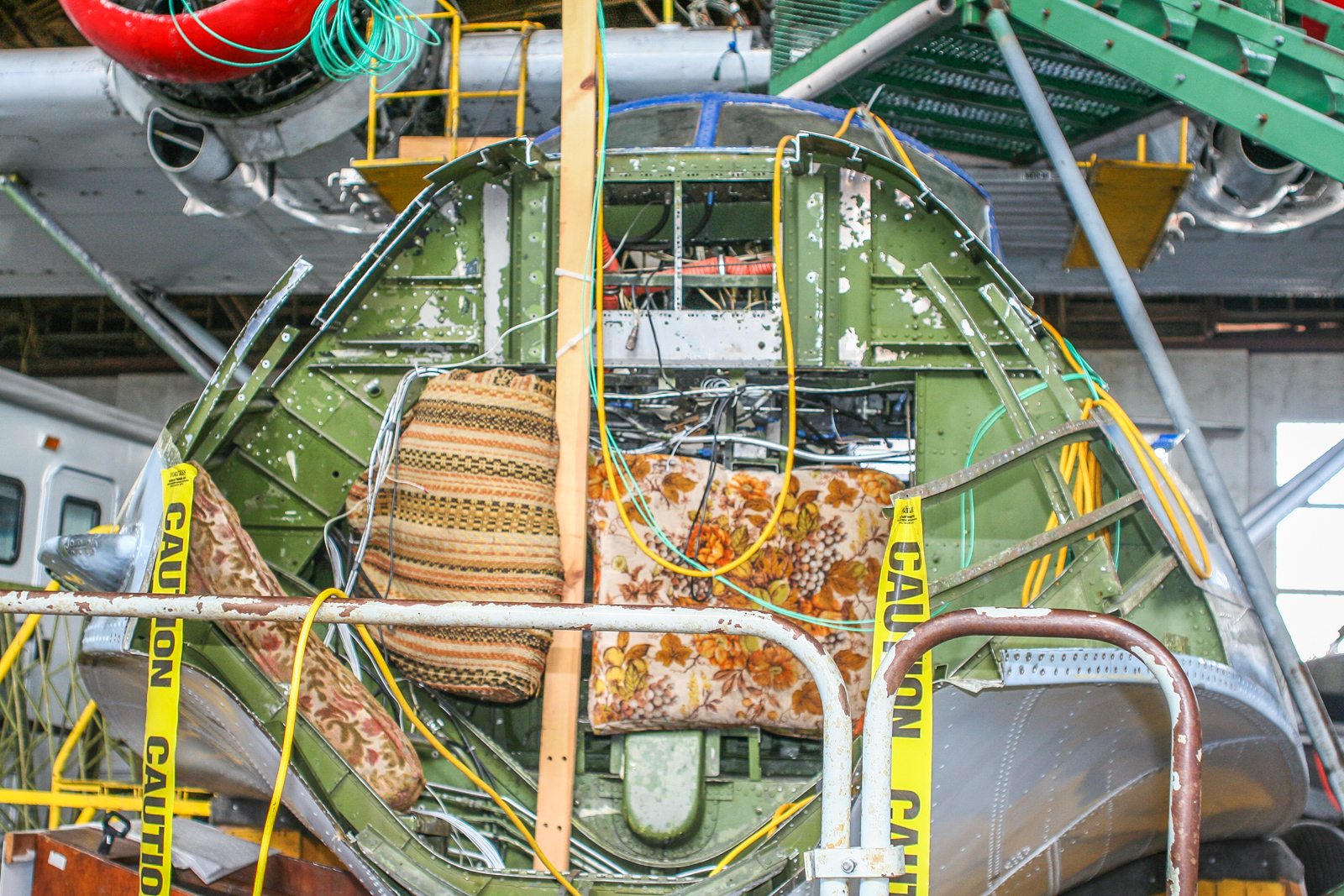 CAF PBY Catalina Restoration Update 15 The nose/bow section. This area had a clipper bow during its firebomber days, but as can be seen in the story's leading photograph, a nose turret is now installed.