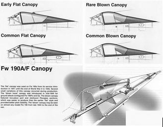 Aussie Fw 190 - Repair Update 11 A short treatise on the different canopy styles used on the Fw 190. (image via Phil Buckley)