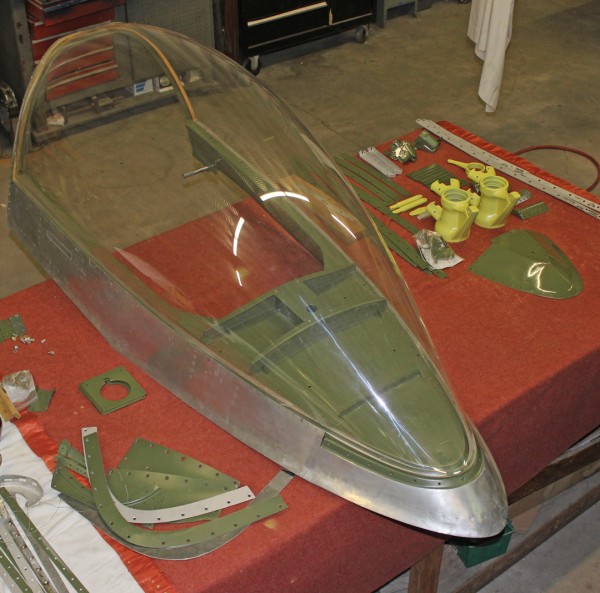 XP-82 Twin Mustang Restoration - March 2014 Update 17 One of the canopies under assembly. (photo via Tom Reilly)