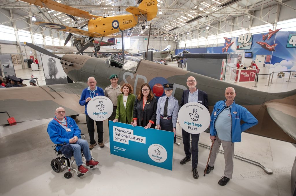 £13.7 Million in National Lottery Funding to Preserve RAF Museum and Royal Marines Heritage 10 Centre L R RAF Museum CEO Maggie Appleton National Lottery Heritage Fund Cheif Executive Eilish McGuinness RAF Cosford Station