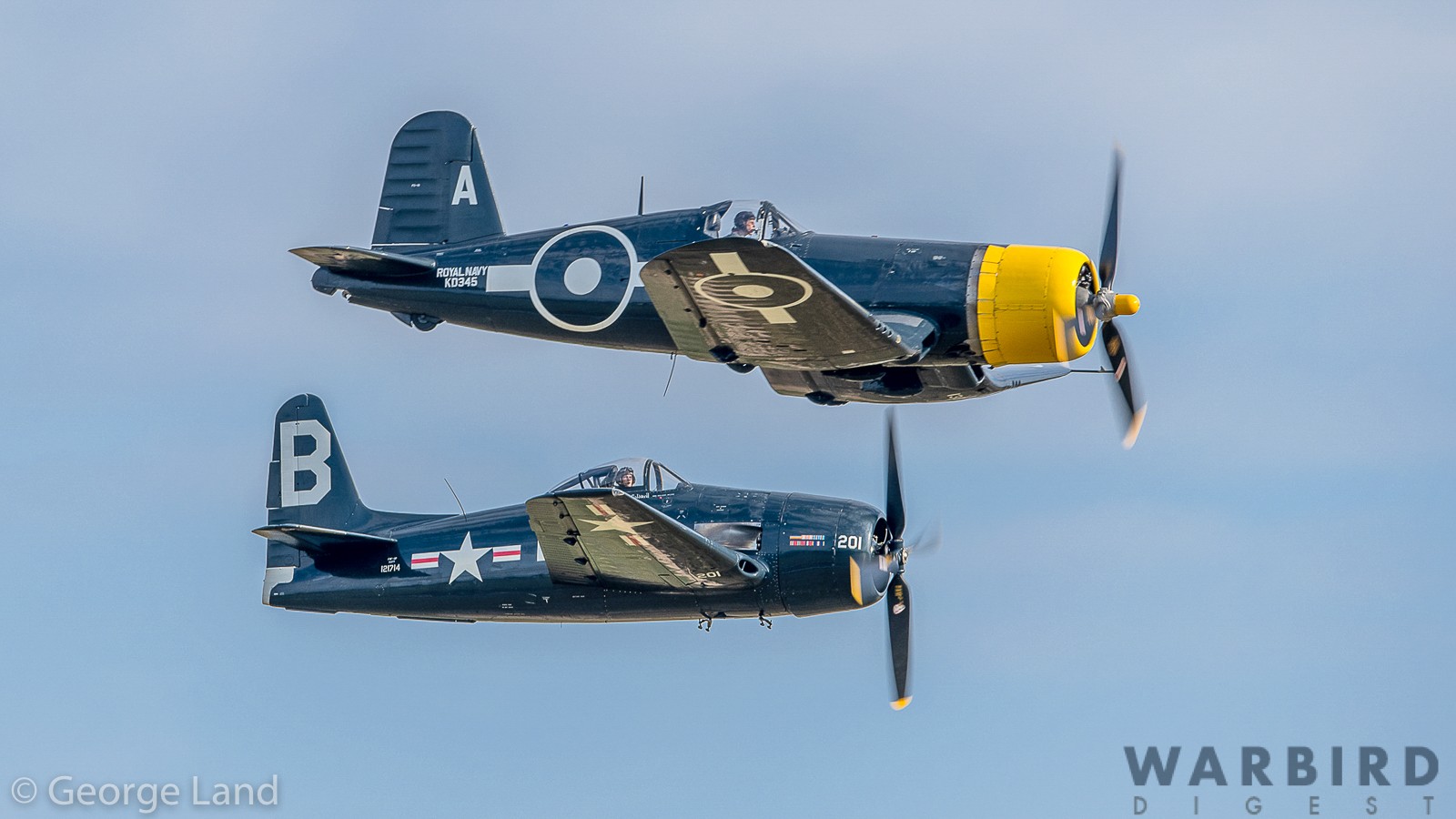 Imperial War Museum - Battle of Britain Air Show Report 51 Chance Vought Goodyear Corsair FG lD Bu88297 G FGID Flies as Vought Corsair lV FG 1D KD345 A 130 Grumman F8F 2P Bearcat BuNo121714 G RUMM 201 B Z72 9436 copy