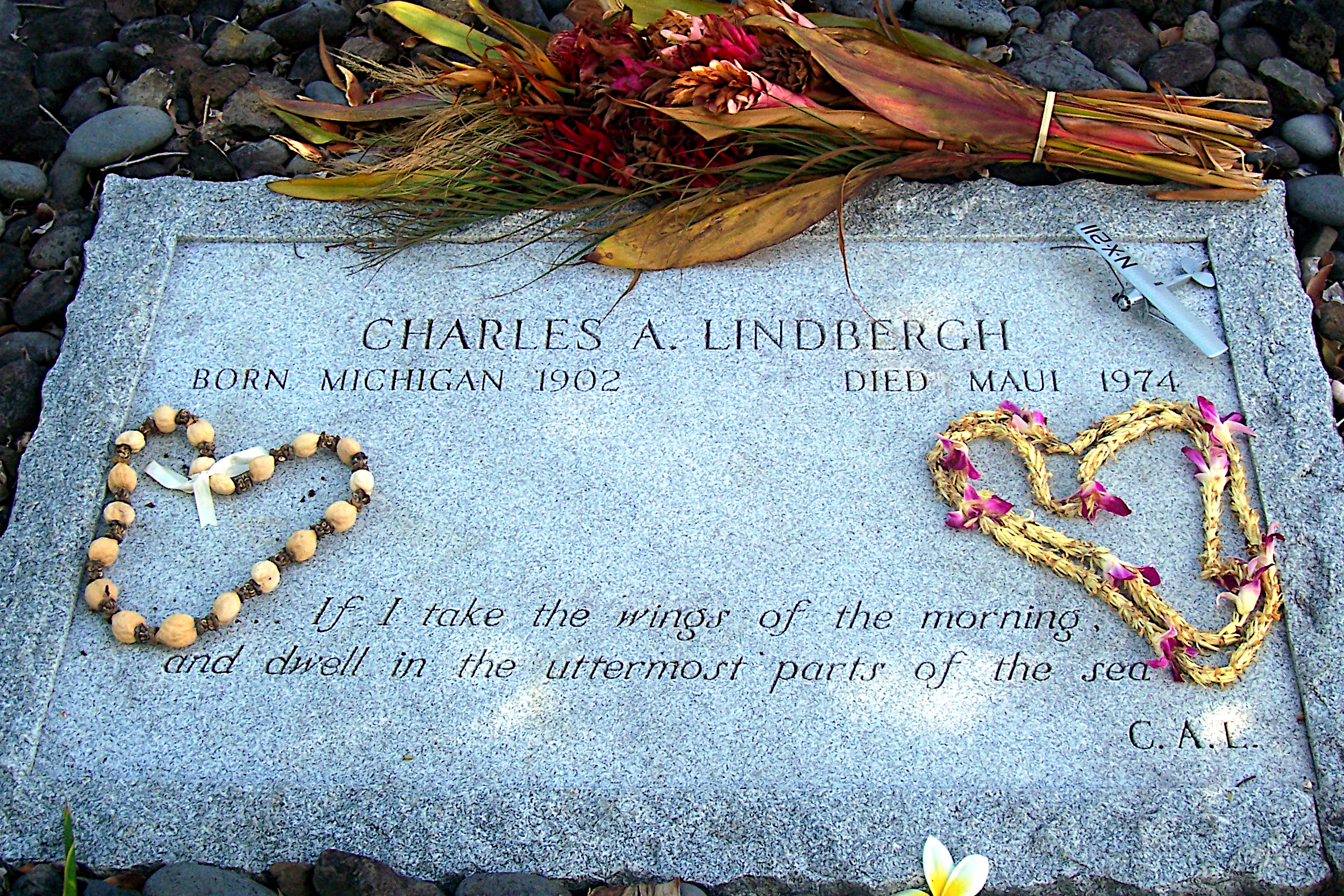 Today in Aviation History: Birth of Charles Lindbergh 45 Charles A. Lindbergh Tombstone October 5 2006