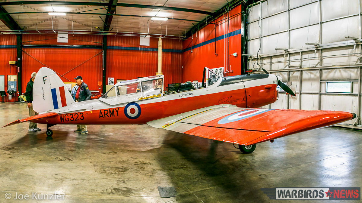 Heritage Flight Museum – June Fly Day Report 32 The Chipmunk in the hangar. (photo by Joe Kunzler)