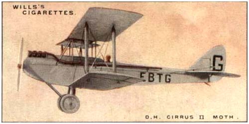 Today in Aviation History: Lady Bailey's Flight 14 Cigarette card de Havilland DH.60X Cirrus II Moth G EBTG Dame Mary Bailey DBE