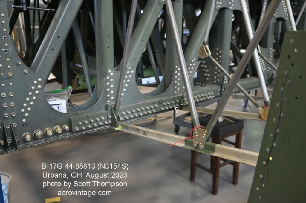 B-17G Champaign Lady - Restoration Update - Summer 2023 13 Closeup view of one of the spar tube splices 1