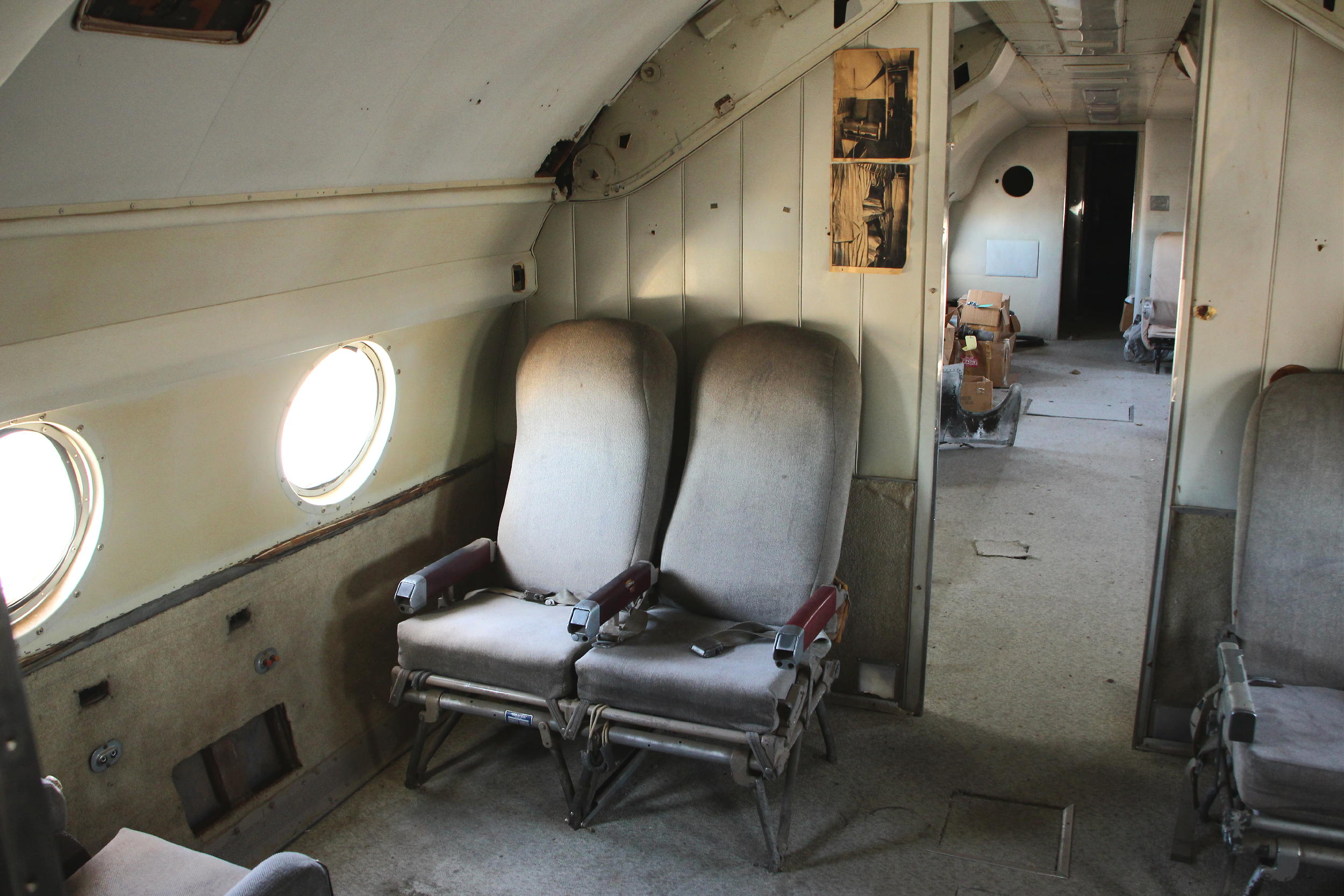 Presidential Connie Columbine II to Fly Again? 17 Some of the remaining original passenger seats aboard Columbine II. (Ken Stoltzfus photo)