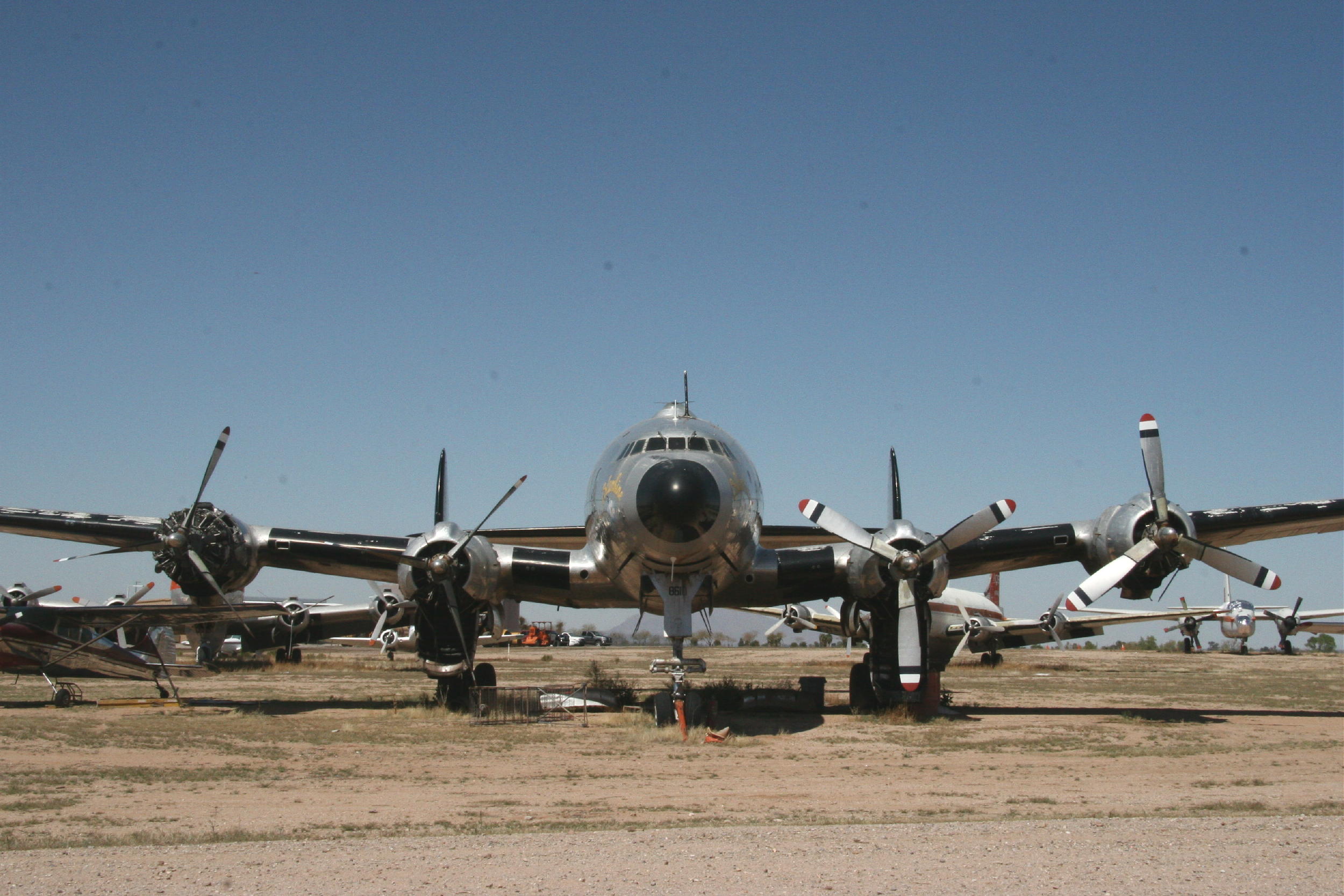Presidential Connie Columbine II to Fly Again? 15 A head on view of Columbine II at Marana. (Ken Stolzfus photo)
