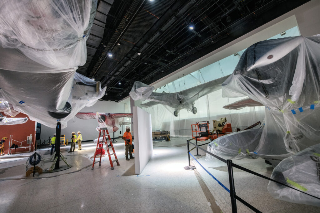 "Pioneers of Flight" Gallery at the National Air and Space Museum to open in 2025 10 Contractors at work in the Barron Hilton Pioneers of Flight Gallery 208 at the National Air and Space Museum in Washington DC. July 8 2024 Smithsonian Photo by Mark Avino 1