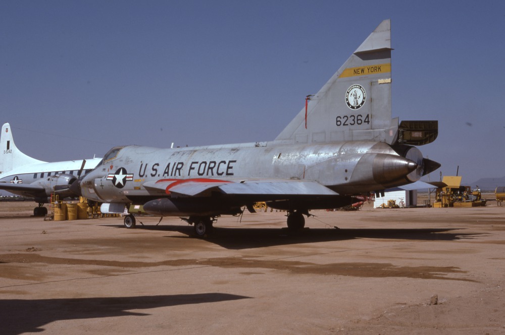 Castle Air Museum Begins Restoring Convair TF-102A Delta Dagger 15 Convair TF 102A 56 2364 102FIS NY ANG MASDC 15May75 Peter B. Lewis 21595919282
