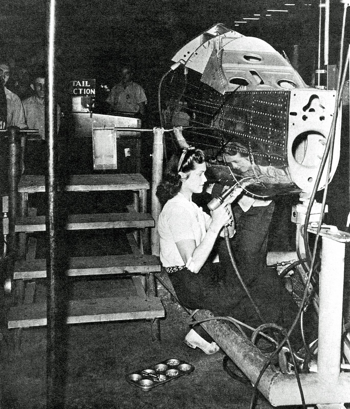 Dakota Territory Air Museum’s P-47 Update – December, 2018 46 Copy of 31 Republic Aviation Build the P 47 Globe Wernicke Tail cone recieving alclad skin Joshua Stoff Aircraft Production 49