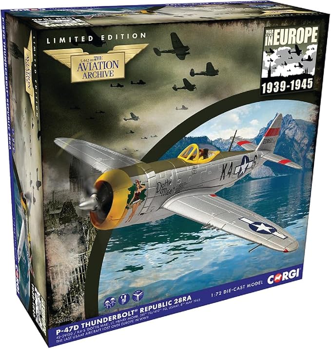 Commemorative Air Force Partners with CORGI to Launch New Die-Cast Model Series Celebrating Historic Aircraft 16 Corgi AA33827 P 47D Thunderbolt® Republic 28RA 42 29150 K4 S Dottie Mae Lt Henry Mohr Aviation Diecast Model