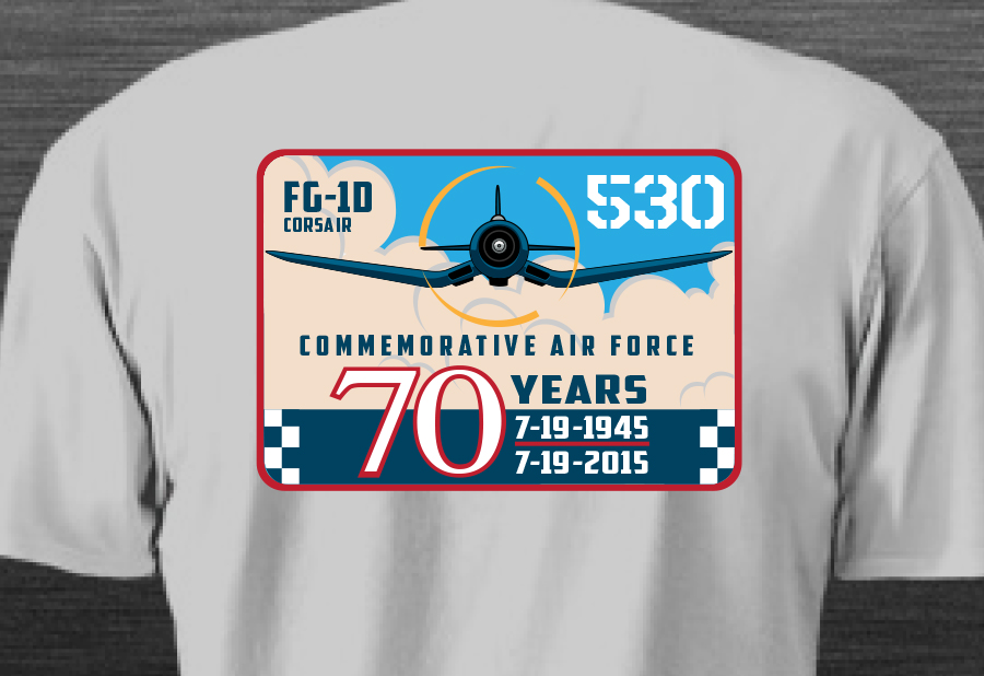 CAF's Corsair Turns 70 Today! 11 A closeup of the CAF FG-1D 70th Anniversary T-shirt.