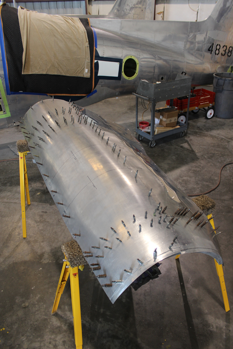 XP-82 Twin Mustang - June, 2017 - Restoration Update 11 Left top cowling, exterior view. (photo via Tom Reilly)