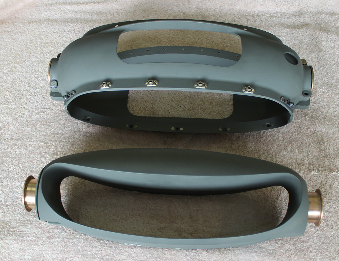 XP-82 Twin Mustang - June 2016 - Restoration Update 15 The fully painted, newly-machined CAT shells assembled with the rotating barrel removed. (photo via Tom Reilly)