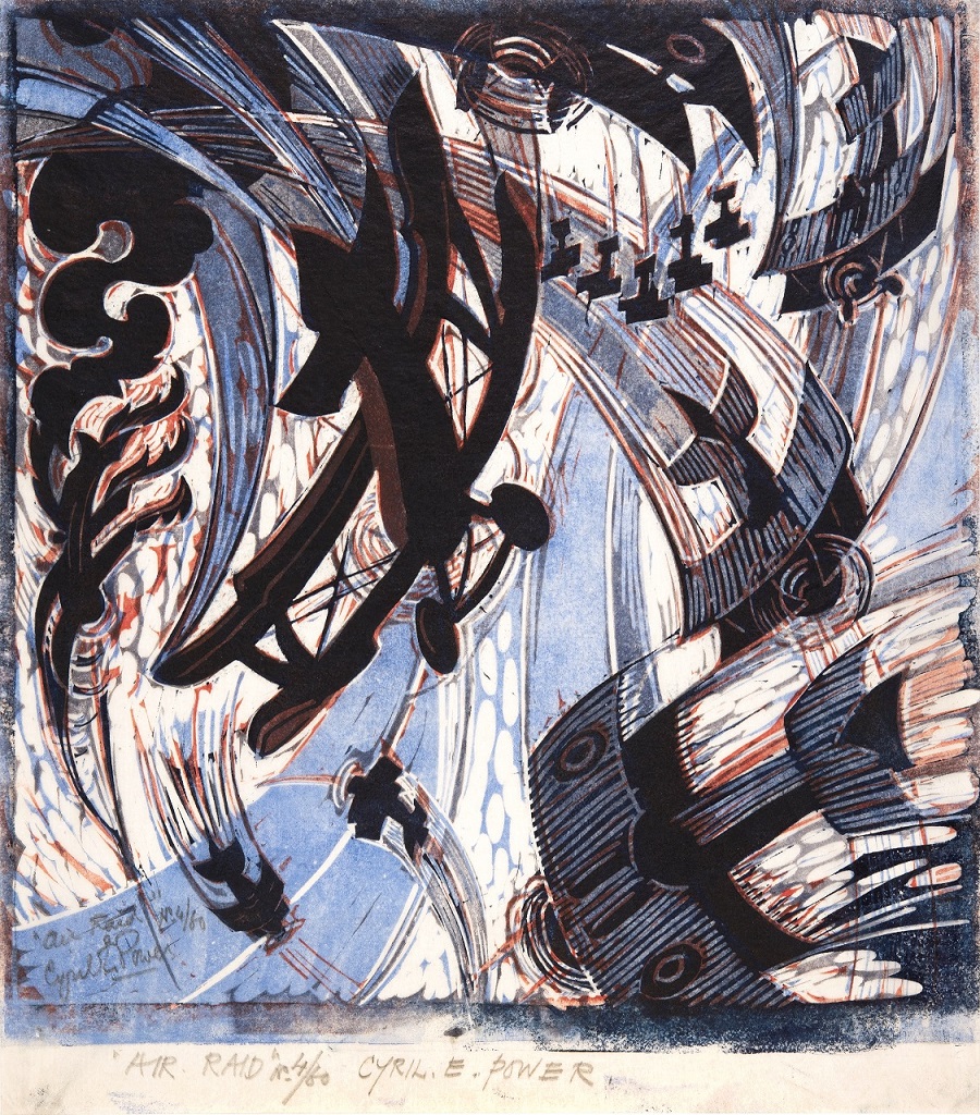 RAF Museum Honors Her Late Majesty Queen Elizabeth II With Artifacts for Adoption 13 Cyril Powers Lino Cut ‘Air Raid.