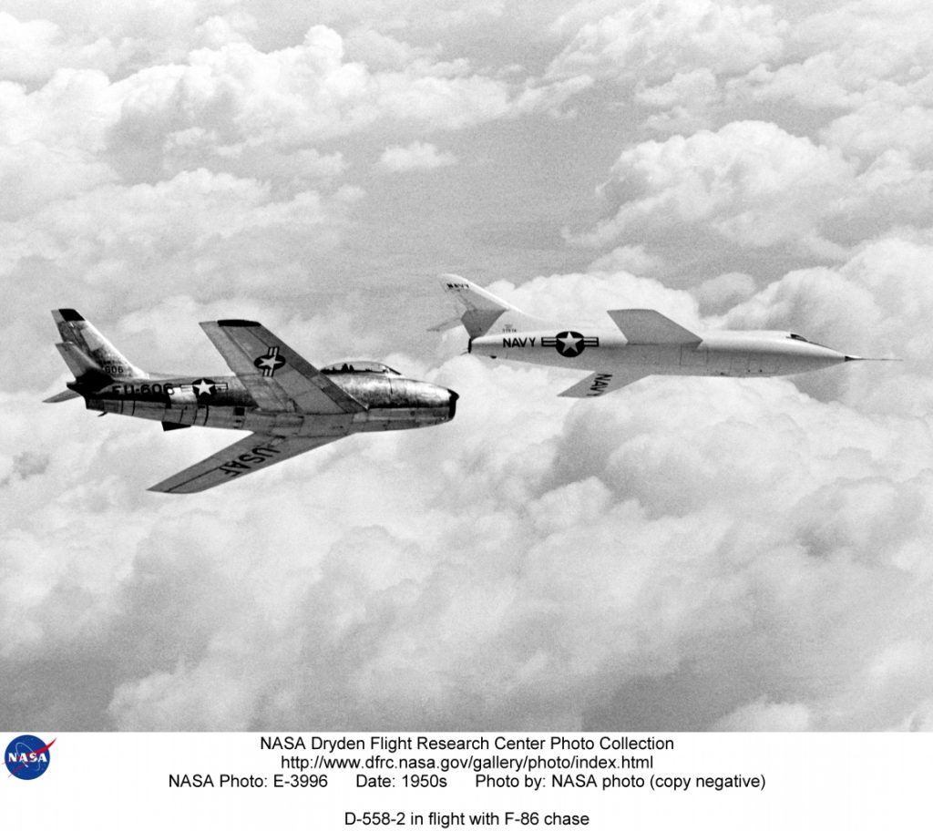 Flight Test Files: The Douglas D-558-2 Skyrocket – Chasing Mach 2 16 D 558 2 in flight with F 86 chase