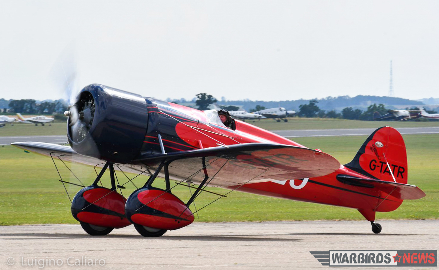 Flying Legends 2017 - Air Show Report 21 The Travelair Type R Mystery Ship taxiing out for takeoff. (photo by Luigino Caliaro)