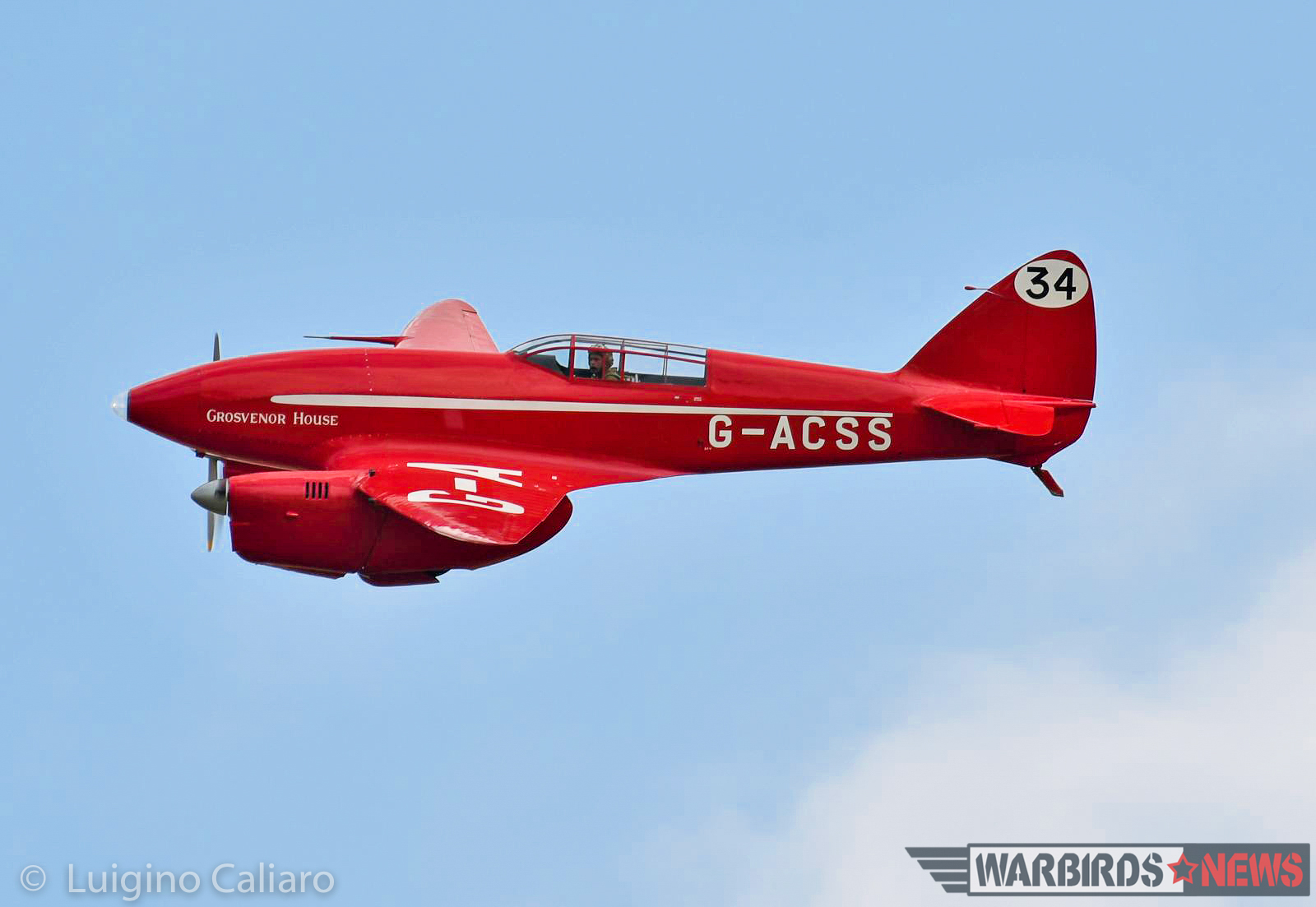 Flying Legends 2017 - Air Show Report 23 The legendary DH.88 Comet 'Grosvenor House' owned by the Shuttleworth Collection. This very aircraft won the London-to-Sydney McRobertson Air Race in 1934. (photo by Luigino Caliaro)