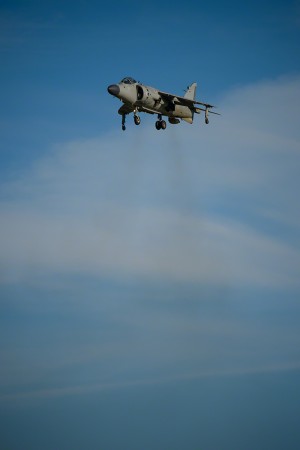 World's Only Privately Owned Harrier To Rock The 2014 Airhshow Season. 11 Moose Peterson captures the Sea Harrier hovering in front of the crowd during the 2013 EAA Airventure.