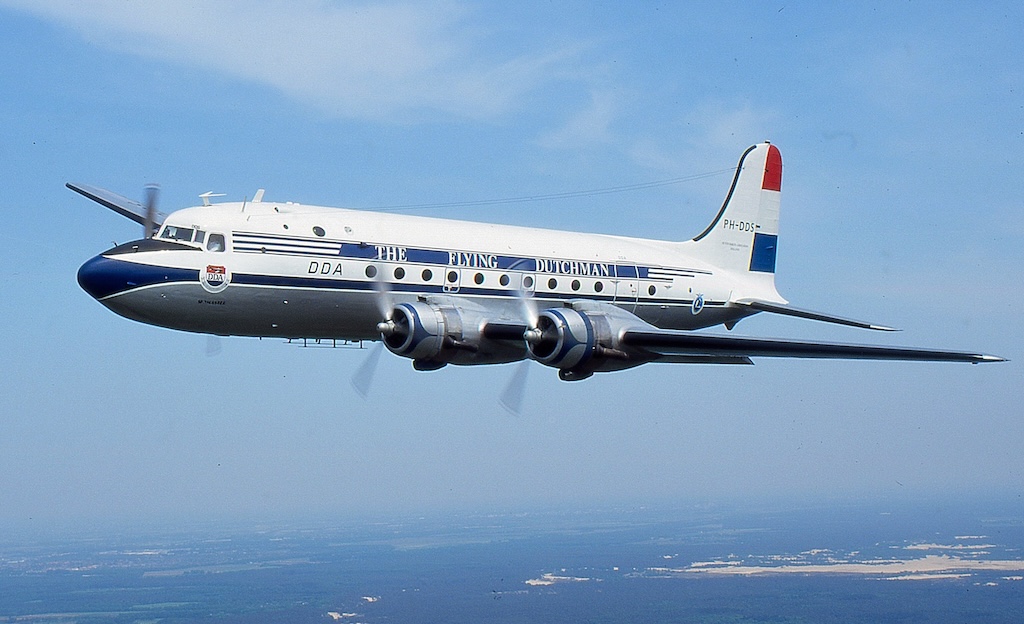 End of an Era: DDA Classic Airlines’ DC-3 'Princess Amalia' Retires After 40 Years of Service in the Netherlands 17 DC 4 Skymaster PH DDS 1999 copy