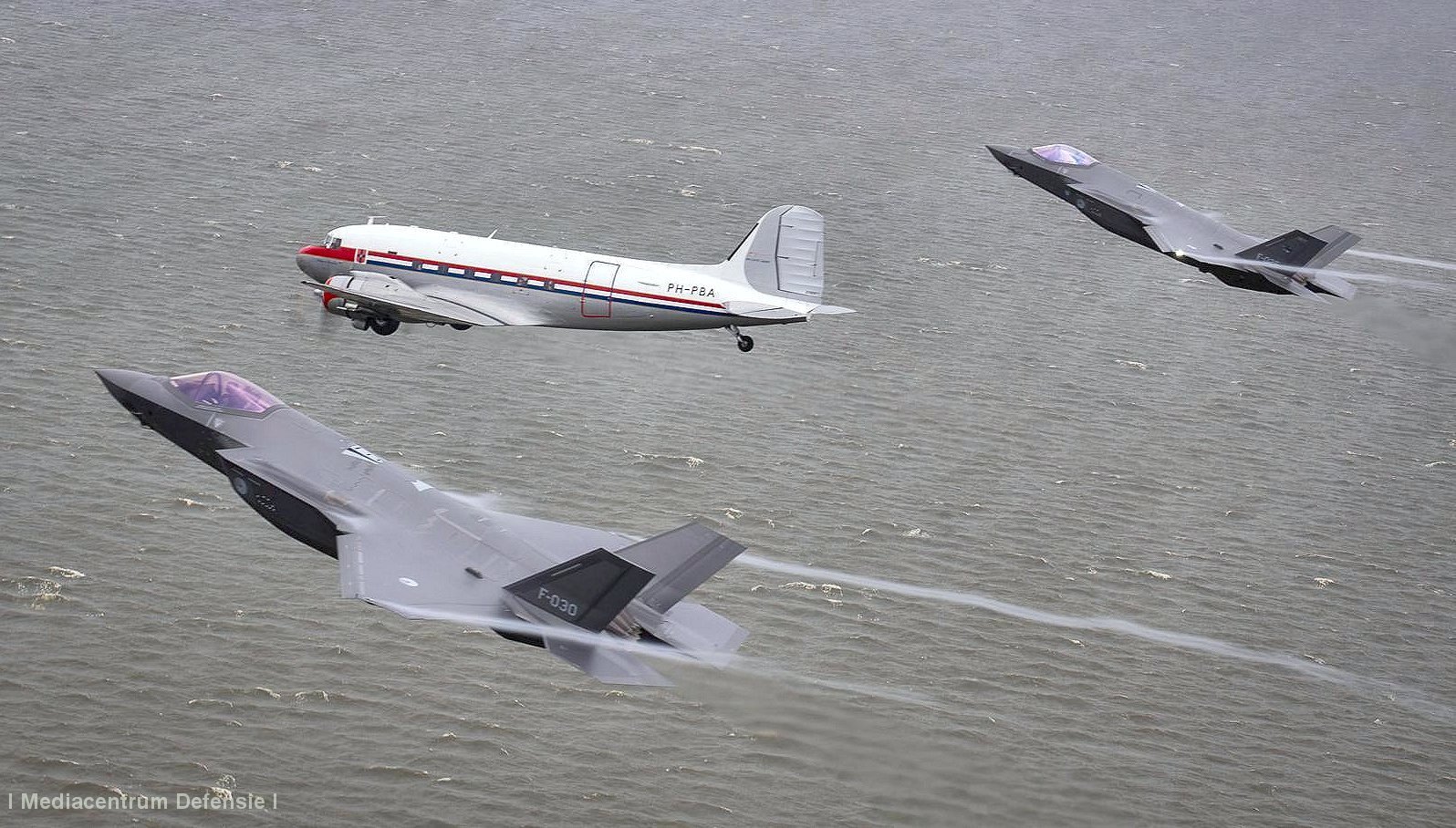 Historic DC-3 ‘Princess Amalia’ Sets for Permanent Display at Aviodrome Aviation Museum 12 DDA Classic Airlines DC 3 Princess Amalia Receives Farewell Salute from KLu F 35s 2