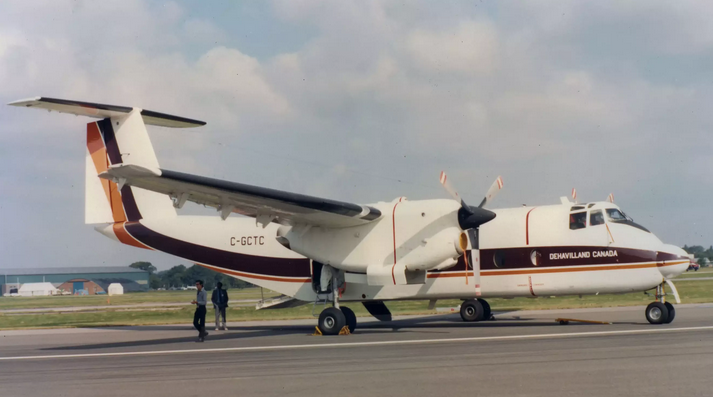Canada Aviation and Space Museum Receives de Havilland Canada CC-115 Buffalo 10 DHC 5E Transporter demonstrator C GCTC at the 1980 Farnborough Air Show
