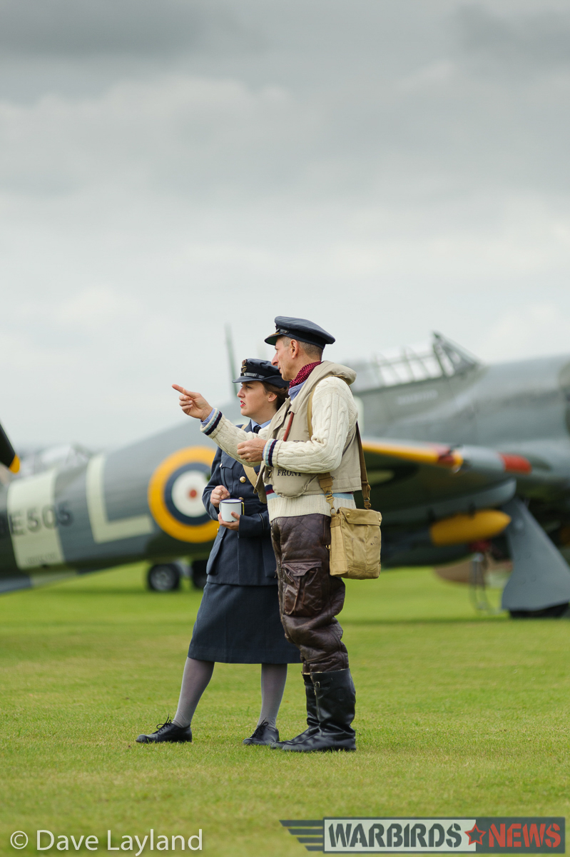 Duxford - Battle of Britain Air Show Report 14 Re-enactors with aircraft. (photo by Dave Layland)